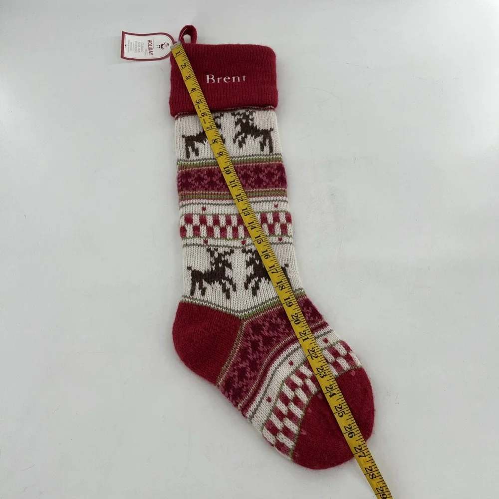 Pottery Barn kids Classic Fair Isle Stocking Knit‎ Reindeer Moose READ
